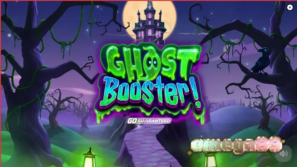 Tampilan visual slot Ghost Booster dengan tema Halloween yang ceria